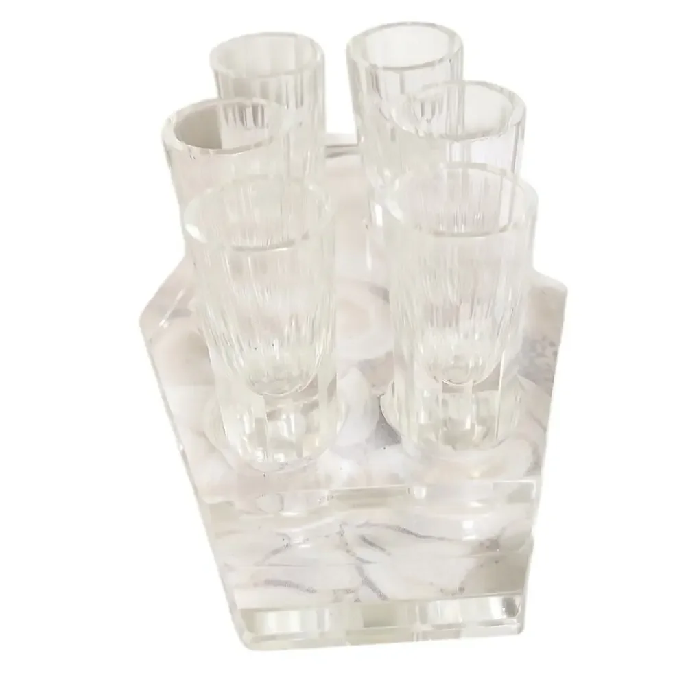 Vodka Liquor Service Set Shot Glasses Holder 6 Vodka Shots Glasses gift